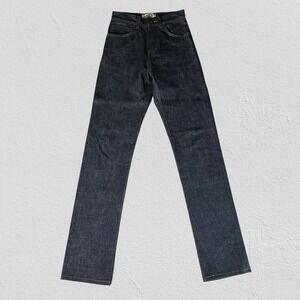 Naked And Famous Jeans Womens 24x32 Straight Fit Arrow Blue Wave Selvedge Indigo